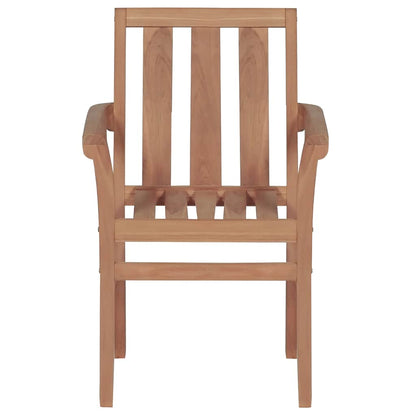 Sedie da Giardino 2 pz con Cuscini Crema Massello di Teak