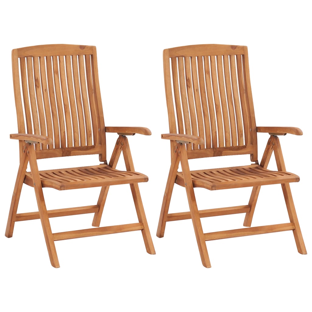 Sedie Giardino 2 pz con Cuscini Antracite in Massello di Teak