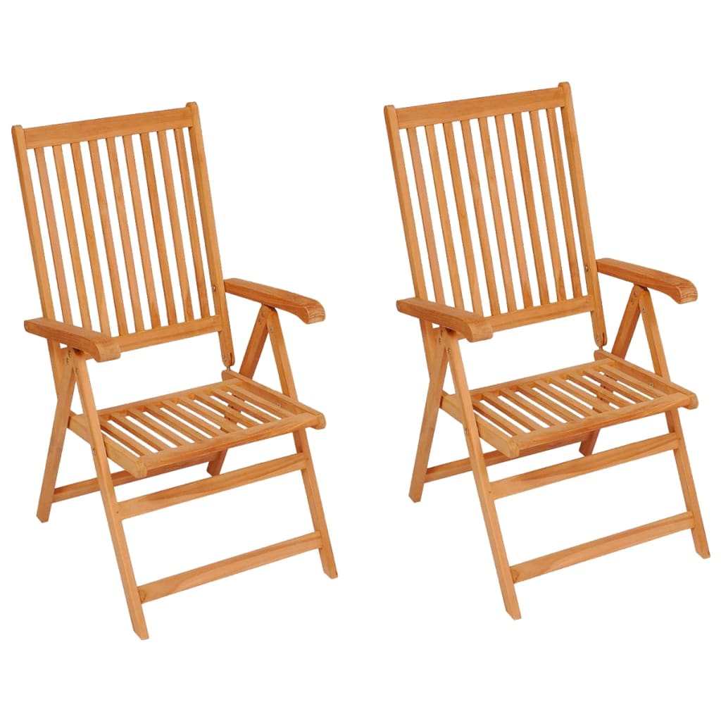 Sedie da Giardino 2 pz con Cuscini Blu Reale in Massello Teak