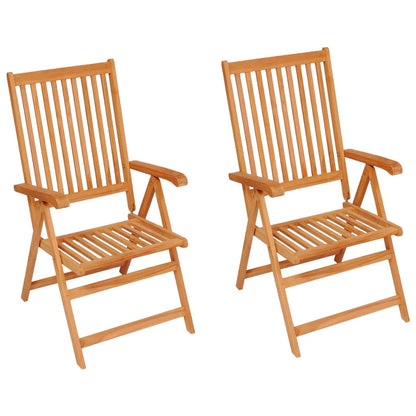 Sedie da Giardino 2 pz con Cuscini Blu Reale in Massello Teak