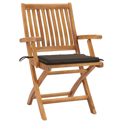 Sedie da Giardino 2 pz con Cuscini Talpa in Massello di Teak