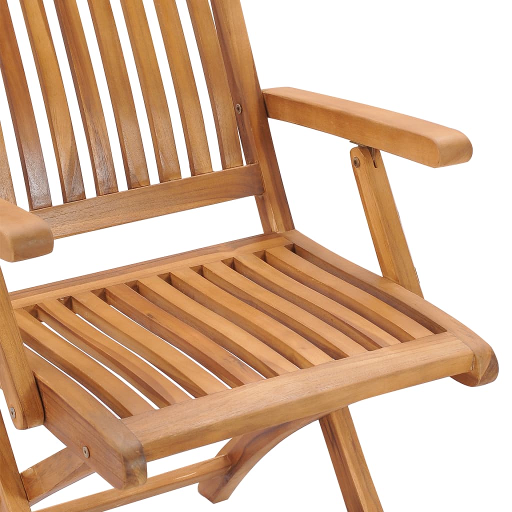 Sedie Giardino 2 pz con Cuscino Grigio a Quadri Massello di Teak