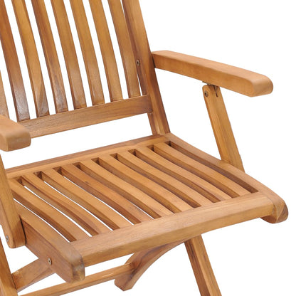 Sedie Giardino 2 pz con Cuscino Grigio a Quadri Massello di Teak