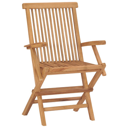 Sedie da Giardino 2 pz con Cuscini Blu Legno Massello di Teak