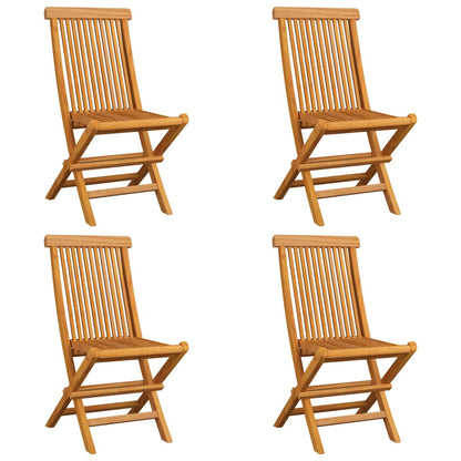 Sedie da Giardino Cuscini Verde Brillante 4 pz Massello di Teak