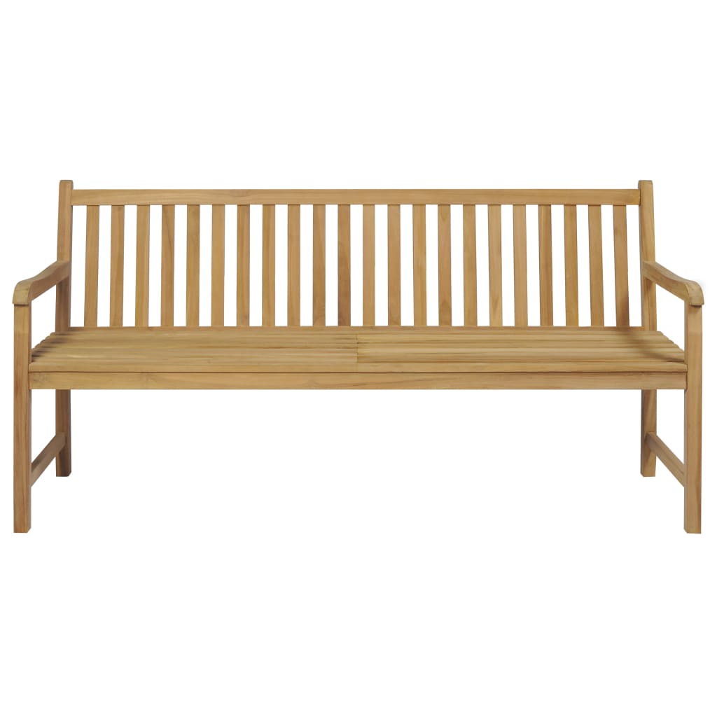 Panca da Giardino con Cuscino Grigio 175 cm in Legno di Teak