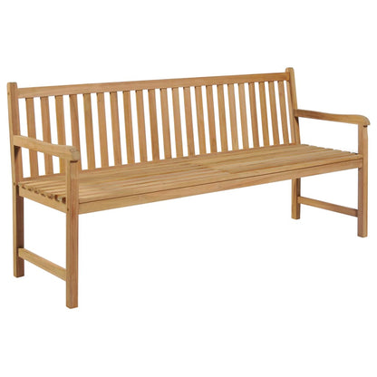 Panca da Giardino con Cuscino Crema 175 cm in Legno di Teak