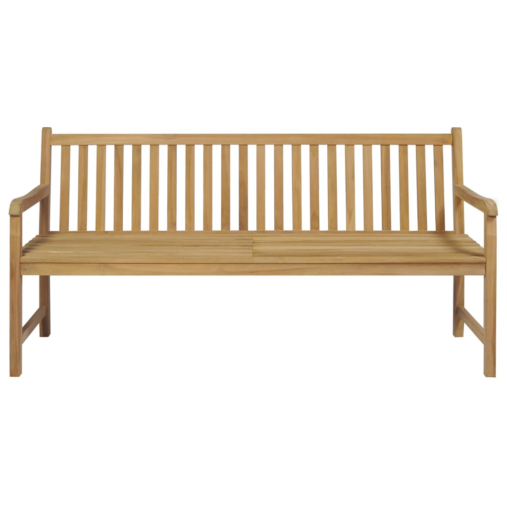 Panca da Giardino con Cuscino Beige 175 cm in Legno di Teak