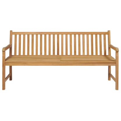 Panca da Giardino con Cuscino Beige 175 cm in Legno di Teak