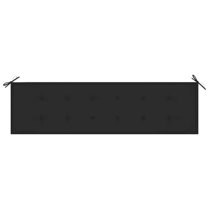 Panca da Giardino con Cuscino Nero 175 cm Legno di Teak