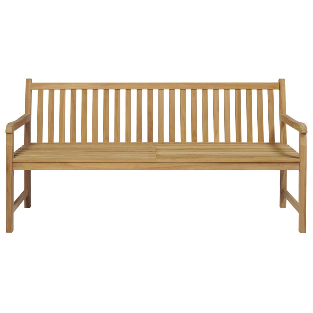 Panca da Giardino con Cuscino Rosso Vino 175 cm Legno di Teak