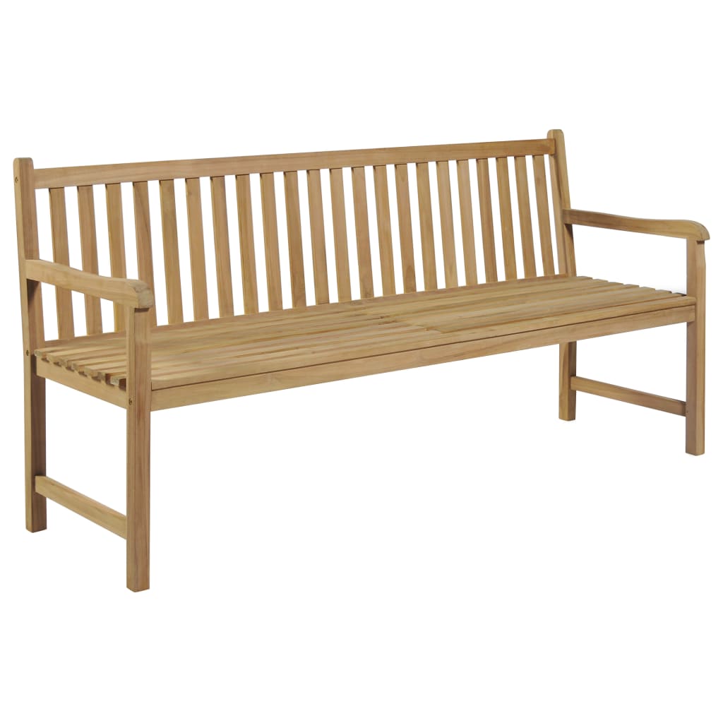 Panca da Giardino Cuscino Verde Brillante 175 cm Legno di Teak