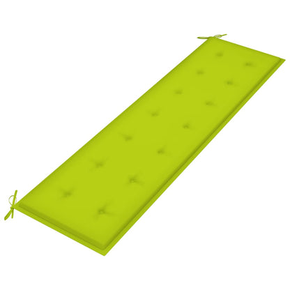 Panca da Giardino Cuscino Verde Brillante 175 cm Legno di Teak
