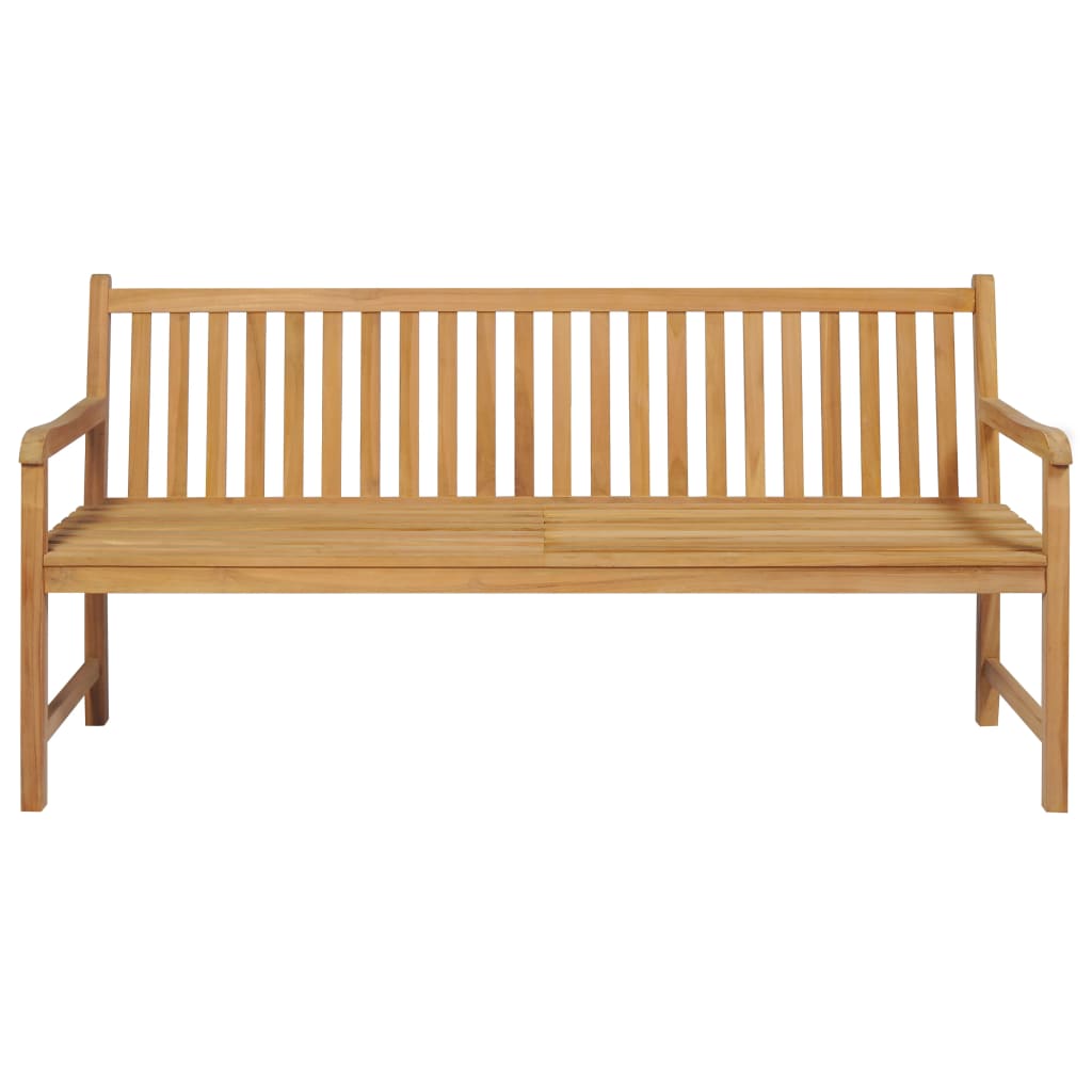 Panca da Giardino con Cuscino Verde 175 cm in Massello di Teak