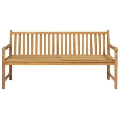 Panca da Giardino con Cuscino Verde 175 cm in Massello di Teak