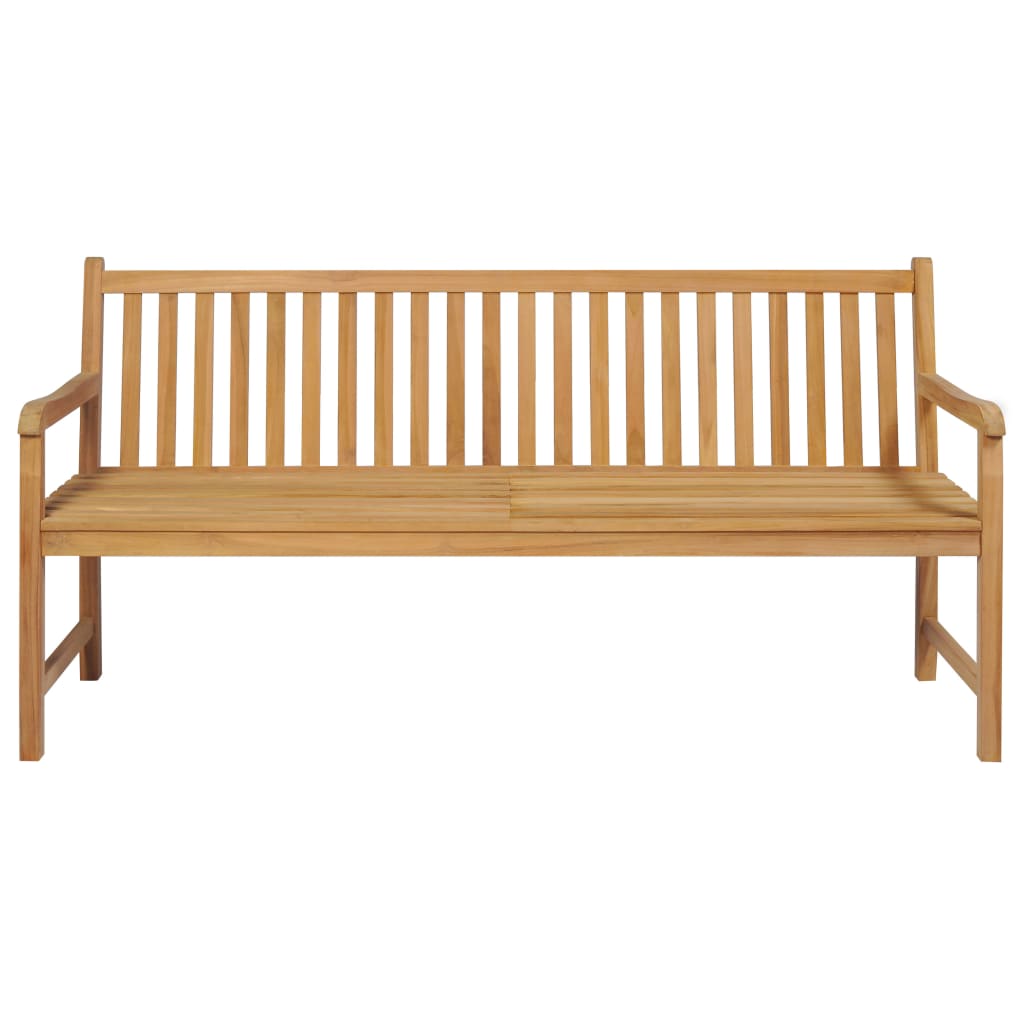 Panca da Giardino con Cuscino Blu 175 cm in Massello di Teak