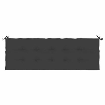 Panca da Giardino con Cuscino Nero 150 cm in Legno di Teak
