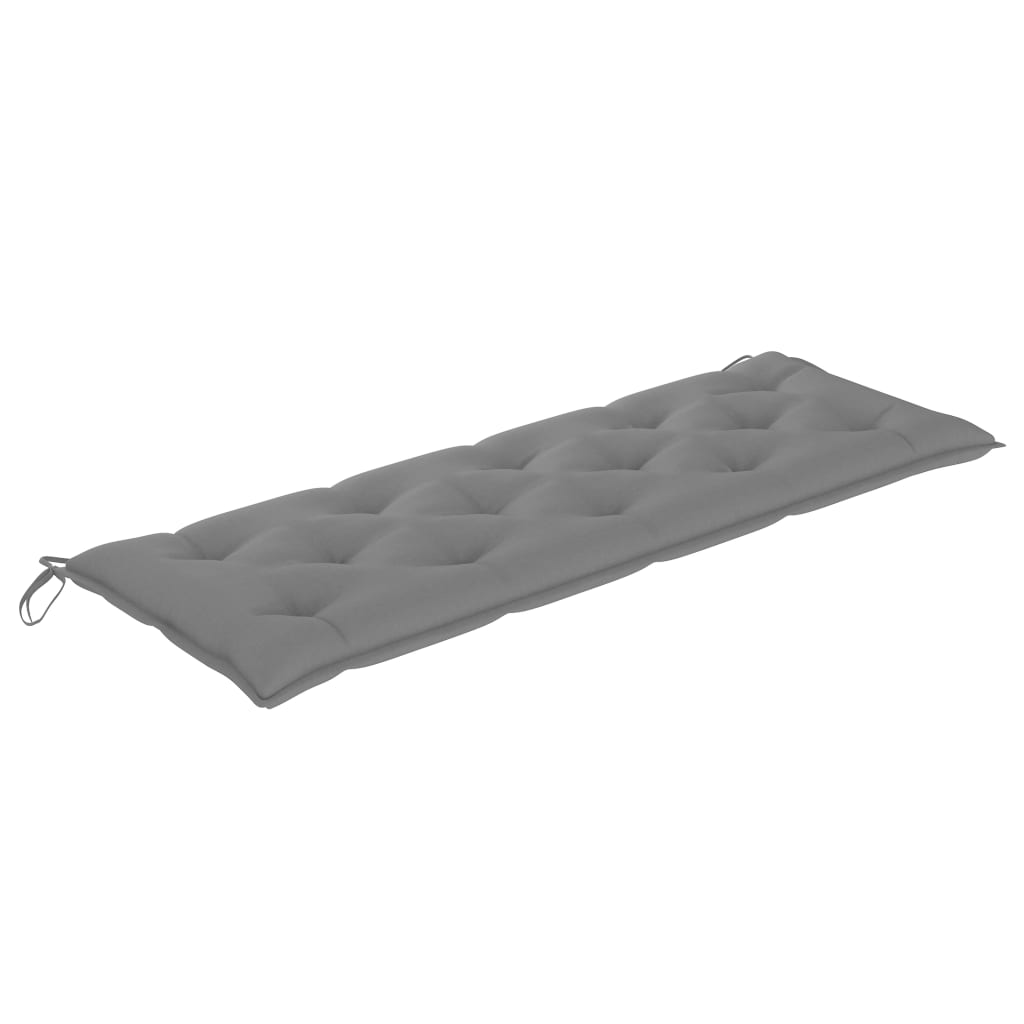 Panca da Giardino con Cuscino Grigio 150 cm Legno di Teak