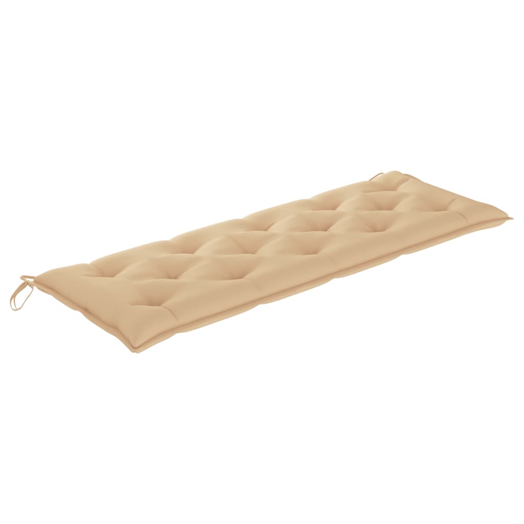 Panca da Giardino con Cuscino Beige 150 cm Legno di Teak