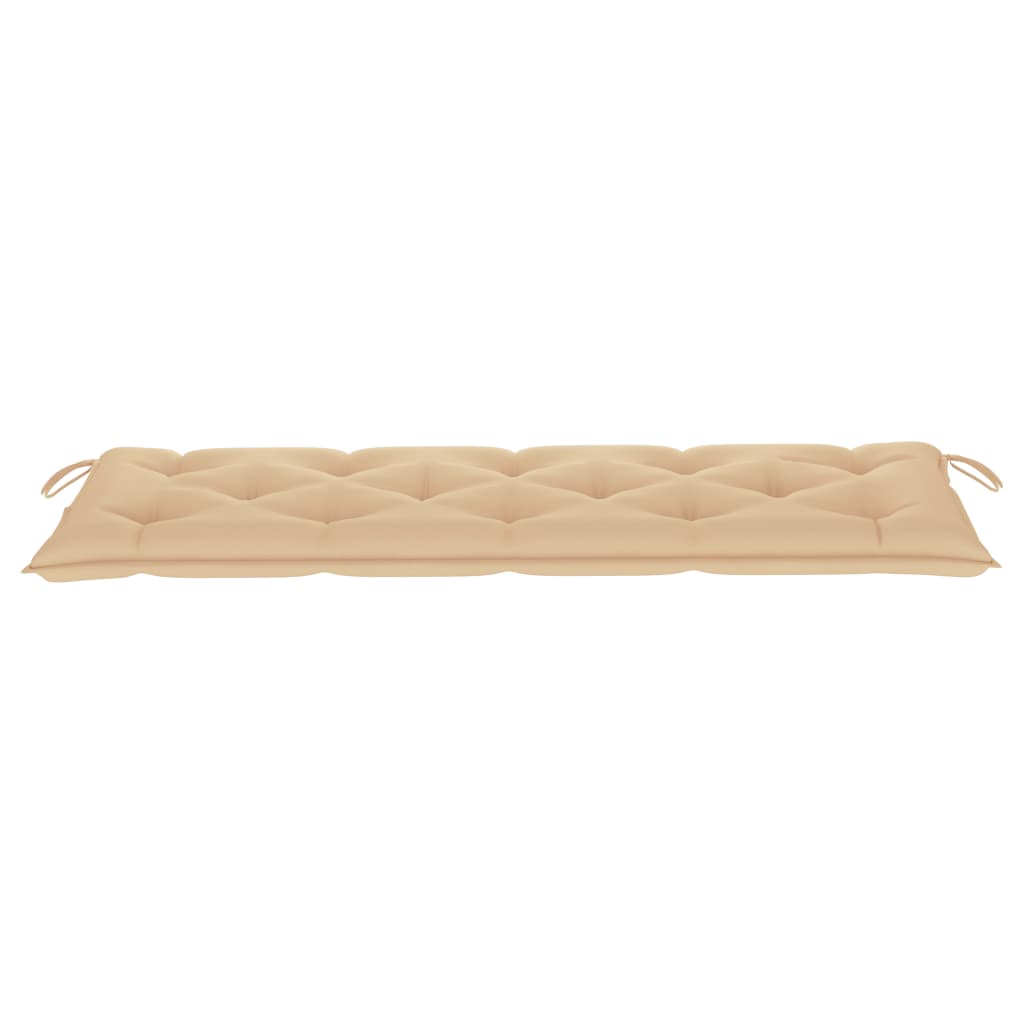 Panca da Giardino con Cuscino Beige 150 cm Legno di Teak