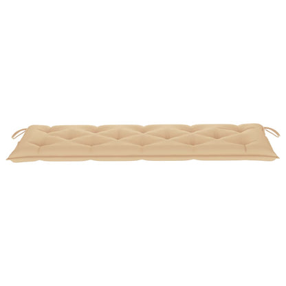 Panca da Giardino con Cuscino Beige 150 cm Legno di Teak