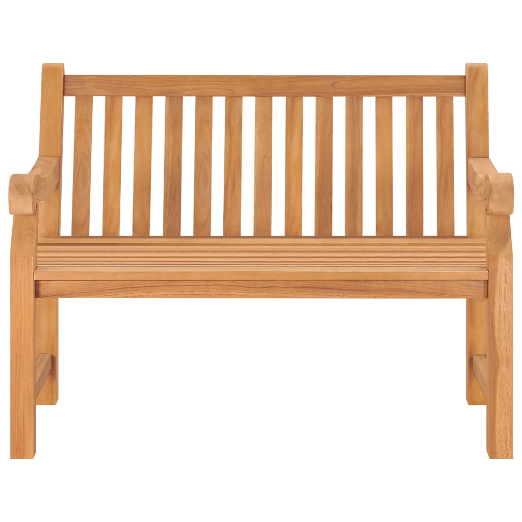 Panca da Giardino con Cuscino 120 cm Legno Massello di Teak