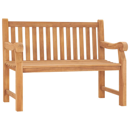 Panca da Giardino con Cuscino 120 cm Legno Massello di Teak