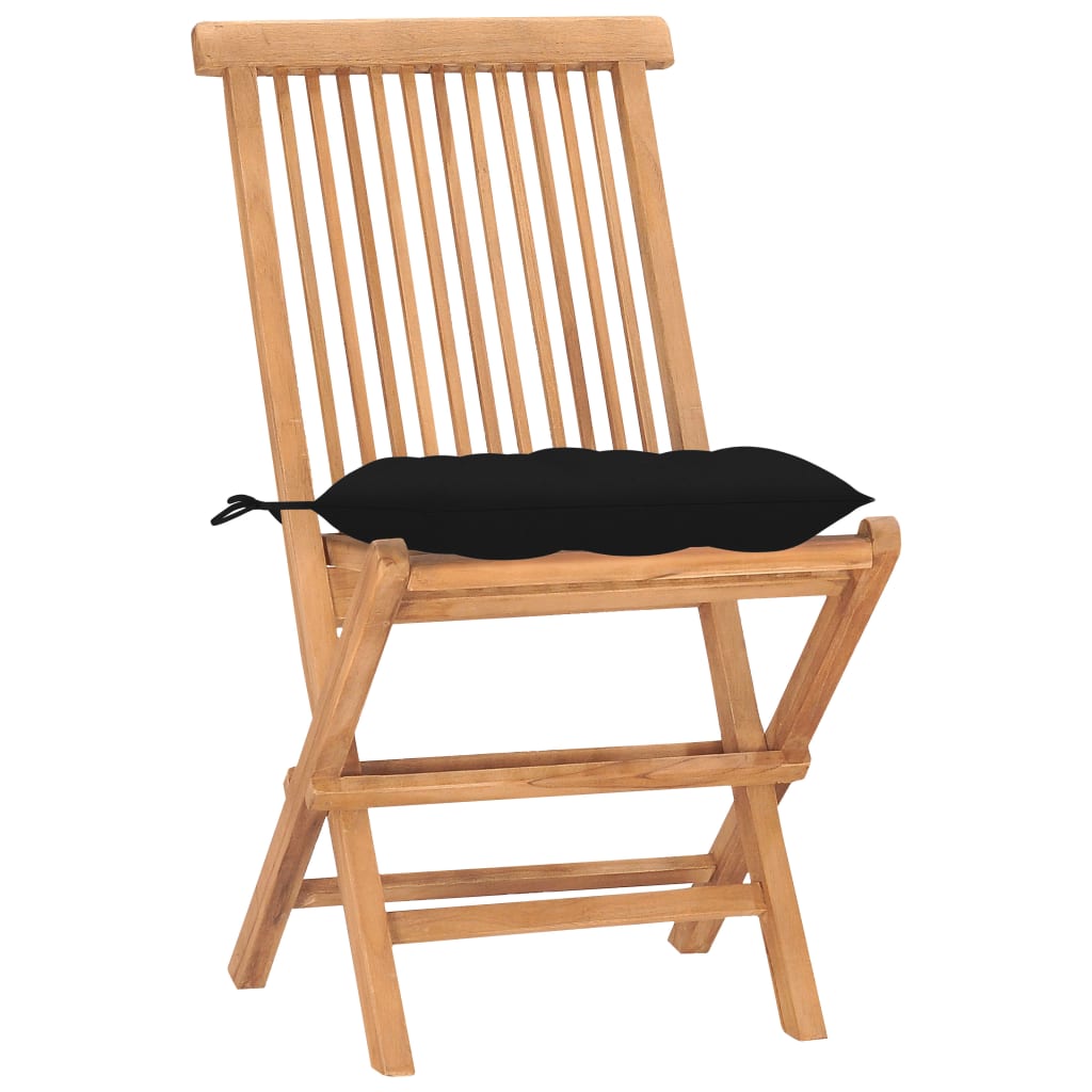 Set da Pranzo Giardino Pieghevole 3 pz Cuscino Massello di Teak