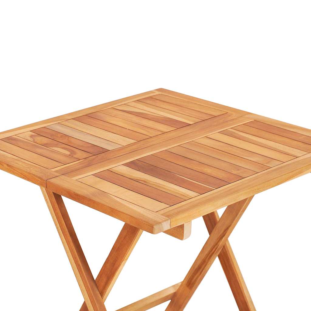 Set da Bistrot 3 pz con Cuscini Rossi in Legno Massello di Teak
