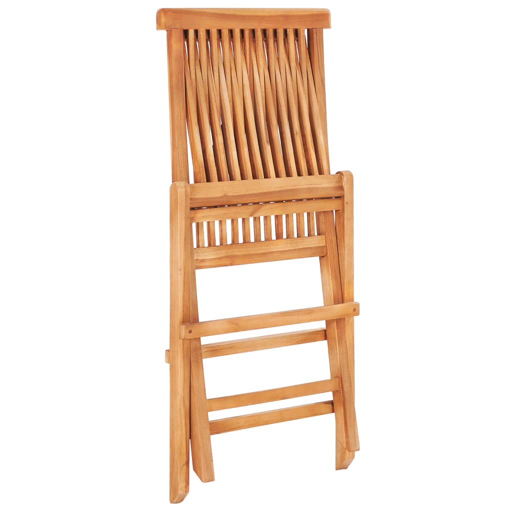Set da Bistrot 3 pz con Cuscini Beige in Legno Massello di Teak