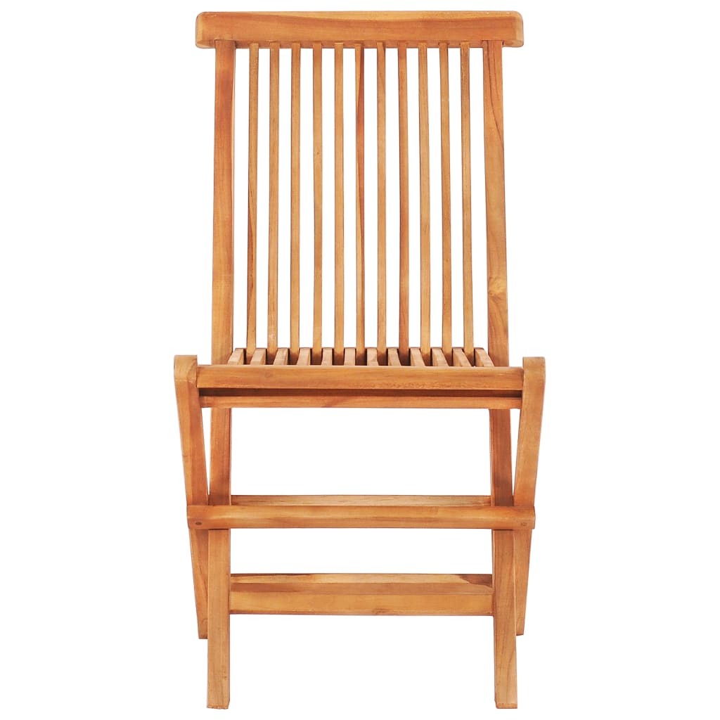Set da Bistrot 3 pz con Cuscini Rossi in Legno Massello di Teak