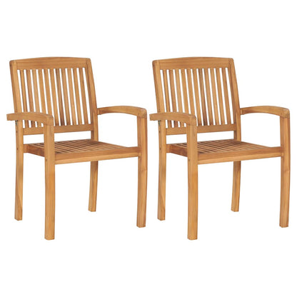 Sedie da Giardino 2 pz con Cuscini Blu Reale in Massello Teak