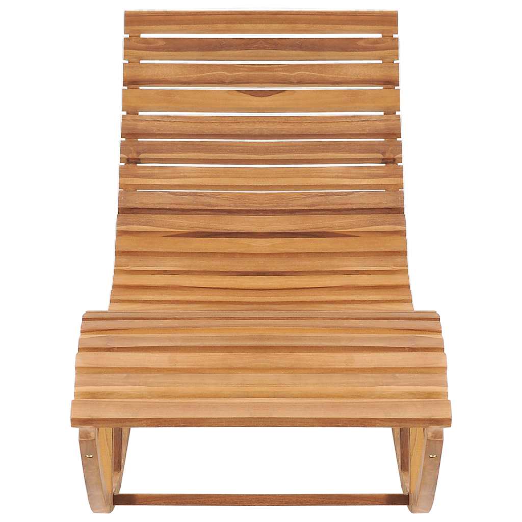 Lettino Prendisole a Dondolo con Cuscino in Massello di Teak