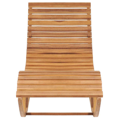 Lettino Prendisole a Dondolo con Cuscino in Massello di Teak