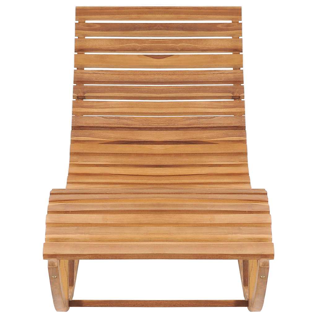 Lettino Prendisole a Dondolo con Cuscino in Massello di Teak