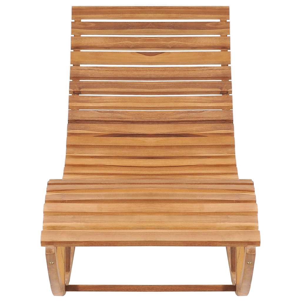 Lettino Prendisole a Dondolo con Cuscino in Massello di Teak