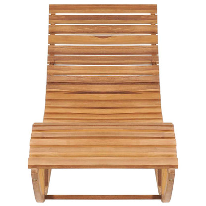 Lettino Prendisole a Dondolo con Cuscino in Massello di Teak