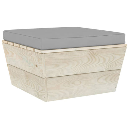 Ottomana da Giardino su Pallet con Cuscino in Legno di Abete
