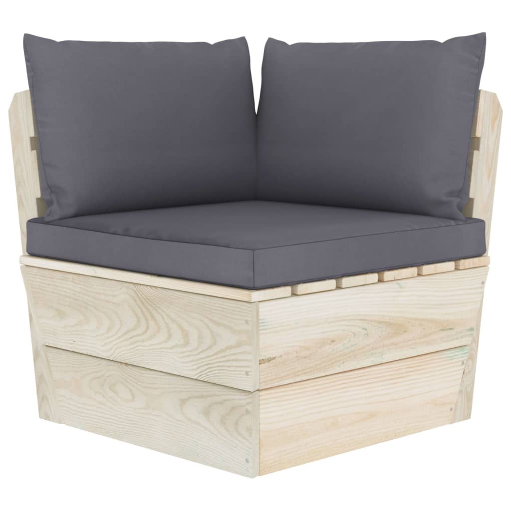 Divano da Giardino a 2 Posti su Pallet con Cuscini Legno Abete