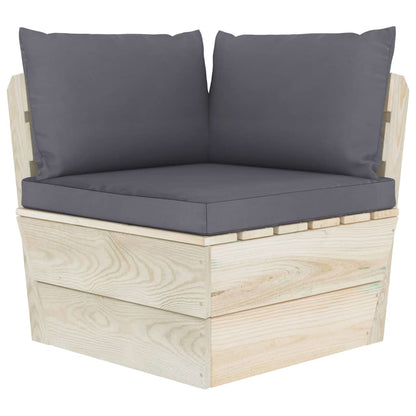 Divano da Giardino a 2 Posti su Pallet con Cuscini Legno Abete