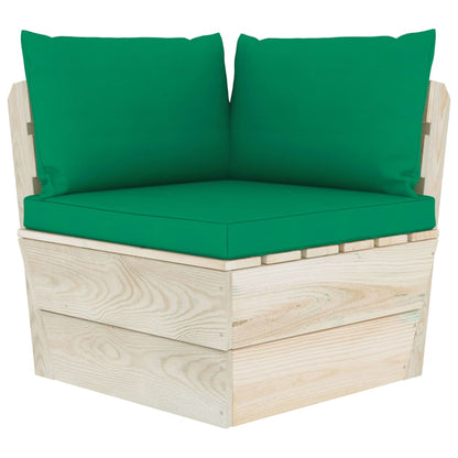 Set Divani da Giardino su Pallet 8 pz con Cuscini Legno Abete