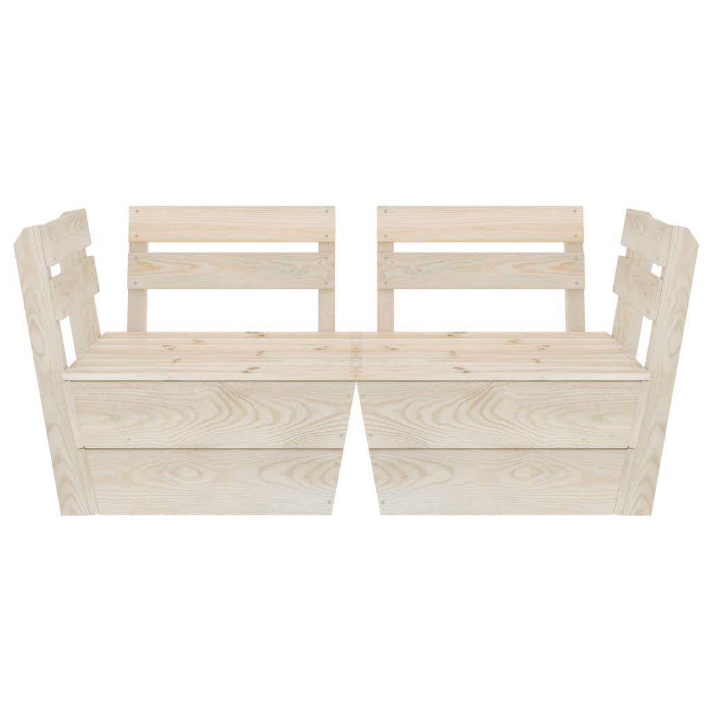 Divano da Giardino a 2 Posti su Pallet Legno Abete Impregnato
