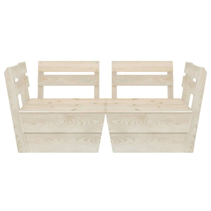 Divano da Giardino a 2 Posti su Pallet Legno Abete Impregnato