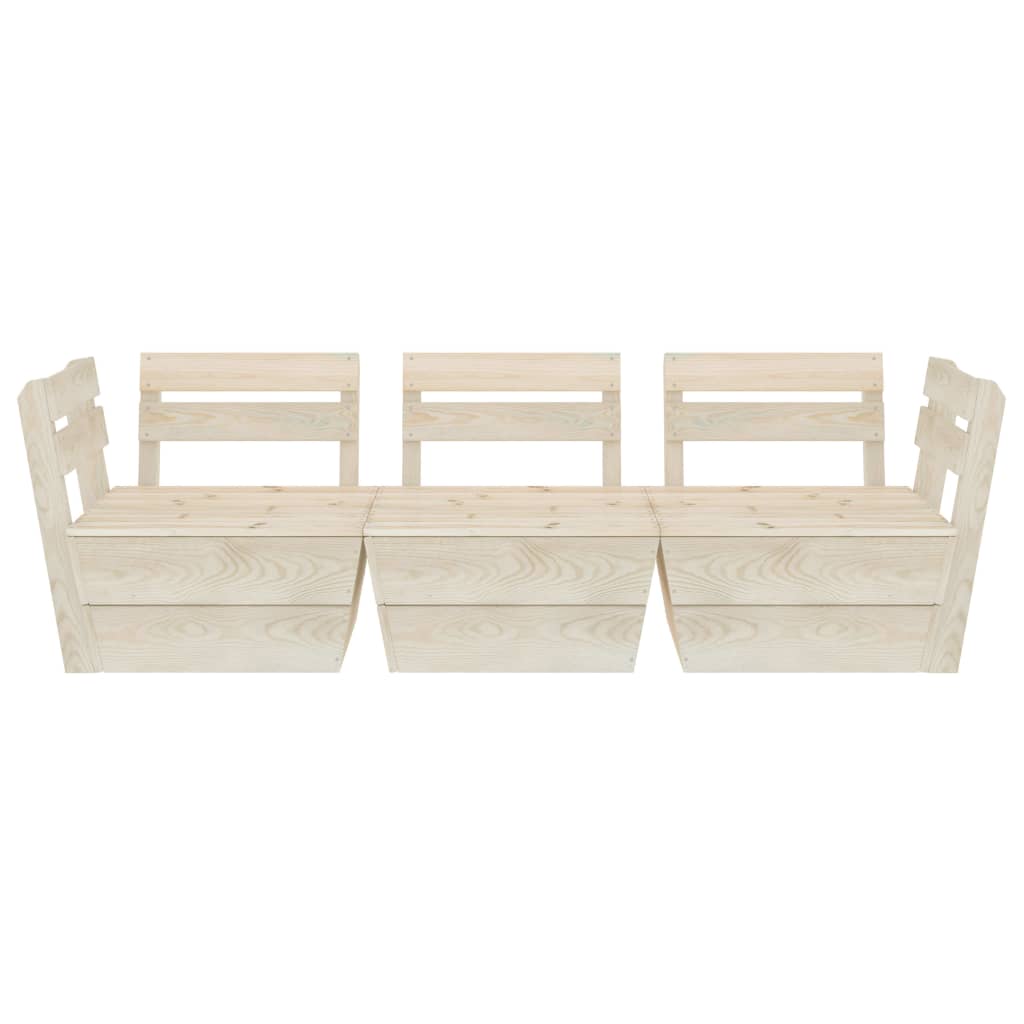 Divano da Giardino a 3 Posti su Pallet Legno Abete Impregnato