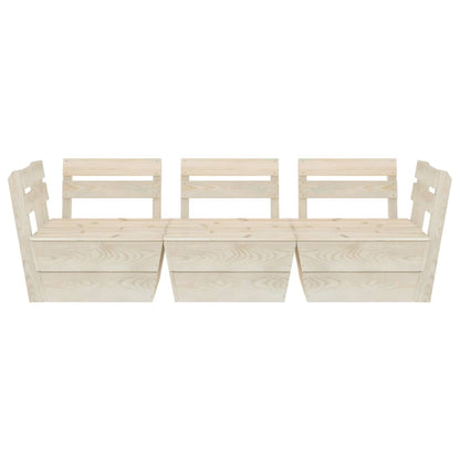 Divano da Giardino a 3 Posti su Pallet Legno Abete Impregnato