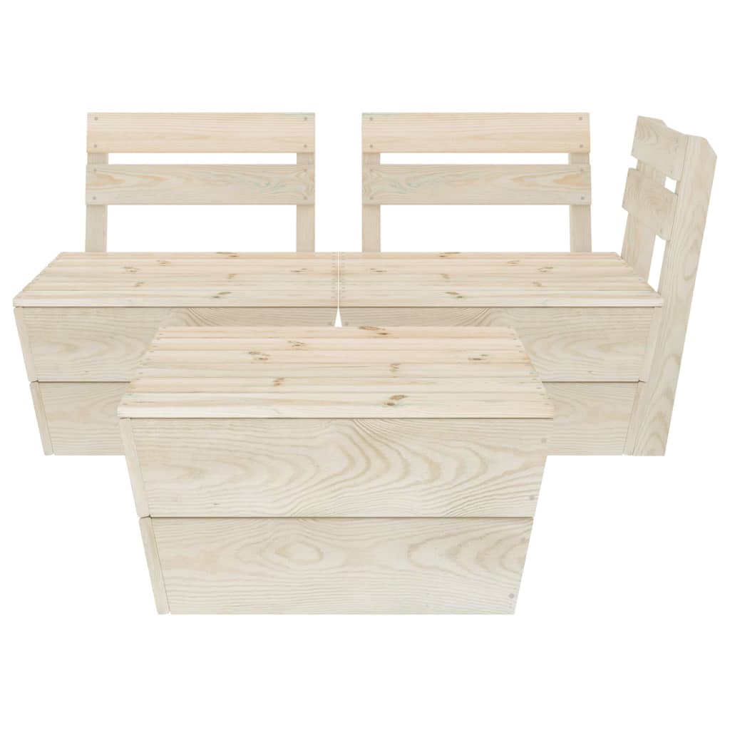 Set Divani da Giardino su Pallet 3 pz in Legno Abete Impregnato