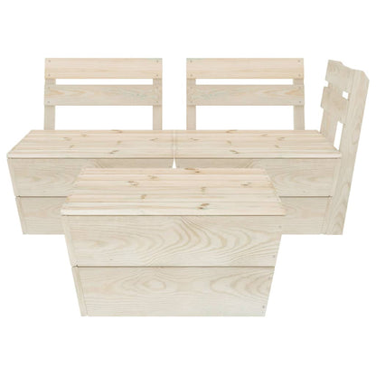 Set Divani da Giardino su Pallet 3 pz in Legno Abete Impregnato