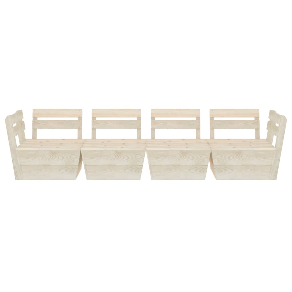 Divano da Giardino a 4 Posti su Pallet Legno Abete Impregnato