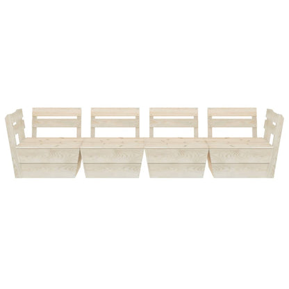 Divano da Giardino a 4 Posti su Pallet Legno Abete Impregnato
