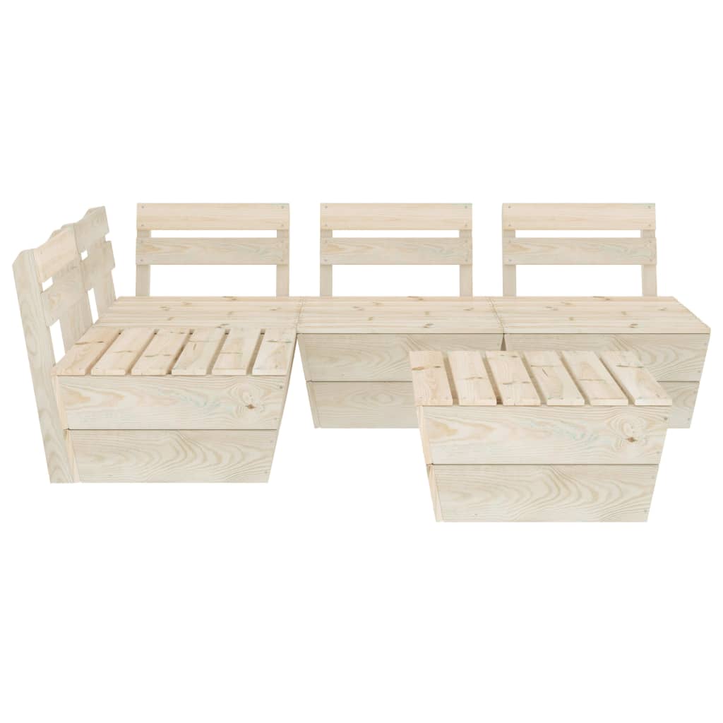 Set Divani da Giardino su Pallet 5 pz in Legno Abete Impregnato
